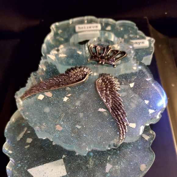 Handmade Other - 'Always believe in love' Angel wings Crown Cross Coasters